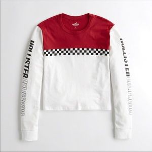 Hollister | Long Sleeve Check Print Graphic Tee *NWT*